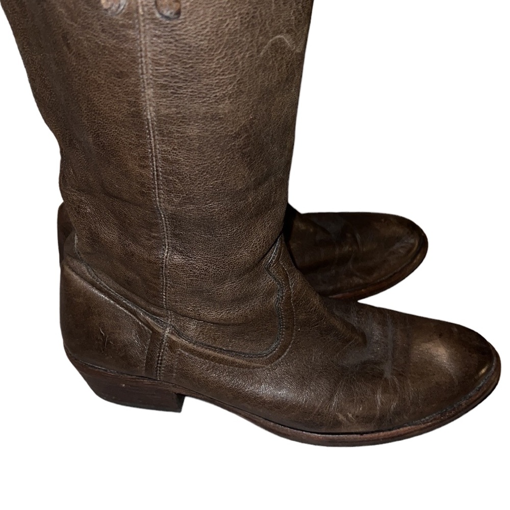Frye Brown Leather Boots Size 9 1/2 B - Picture 5 of 6